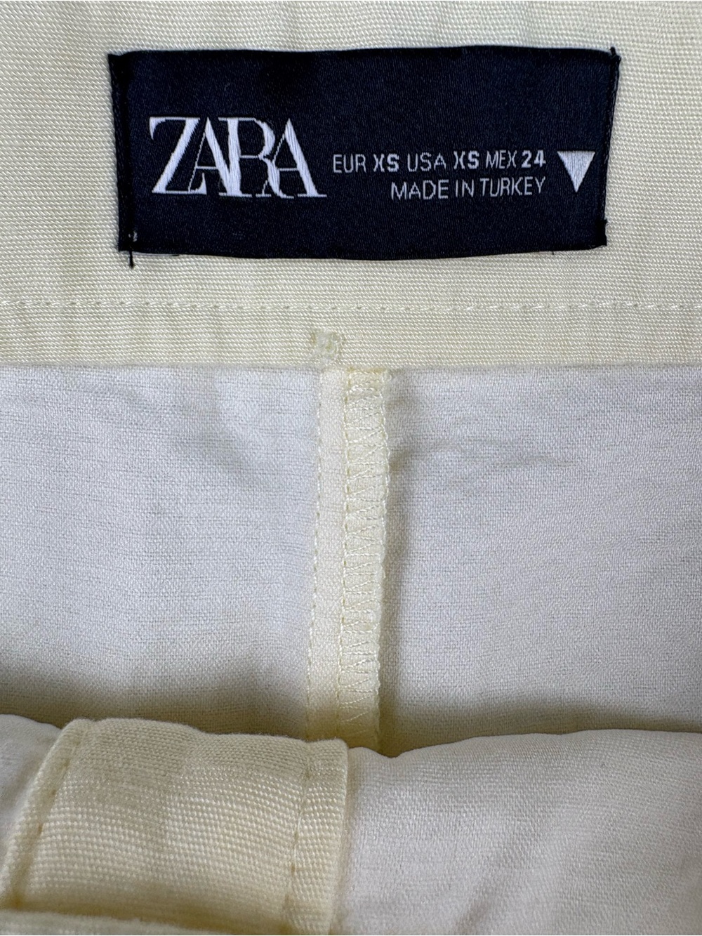 Zara Women’s Linen Blend 2 Piece Set XS Cream Crop Top Mini Skirt Co Ord - Picture 6 of 9